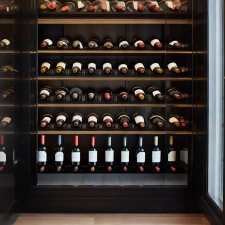 红酒瓶斜放,赏心悦目。