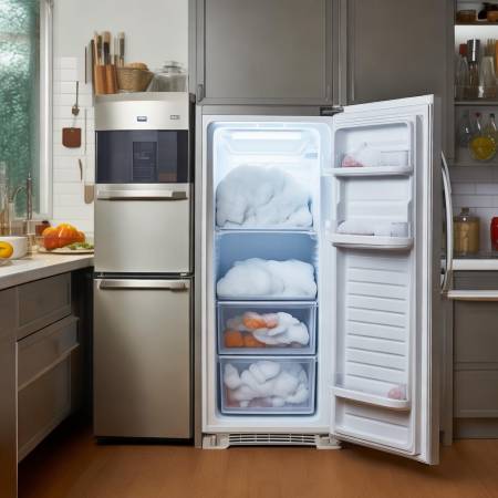 冰箱门没关紧,结冰多