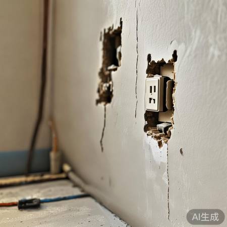 墙上打孔装插座和水口