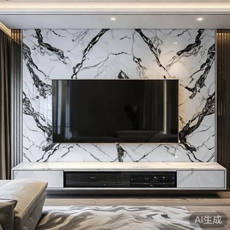 “新风尚大理石电视墙提升家居格