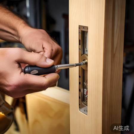 安装锁体,螺丝固定