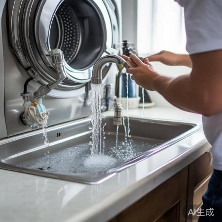 检查洗衣机排水管,排除空气。