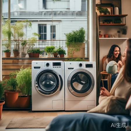 洗衣机烘干机叠放阳台，阳台空间巧妙利用
