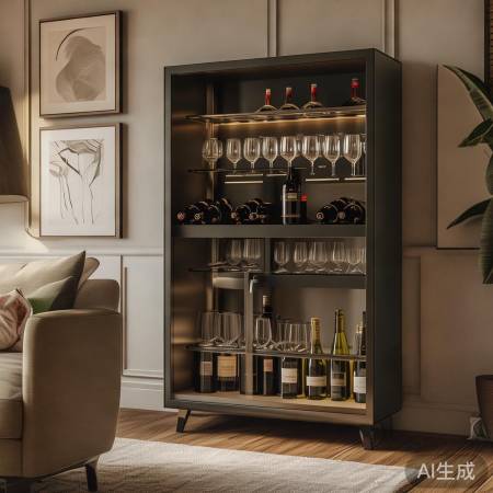 现代轻奢酒柜：红酒架饰品，品味生活新风尚