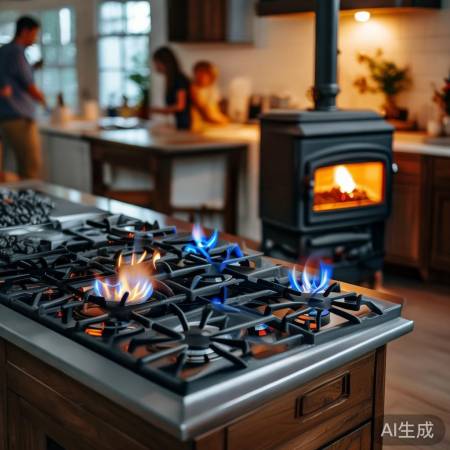 燃气灶安全清洁火力强,煤气灶成