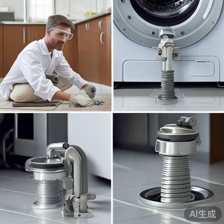 “排水管连接洗衣机及地漏”