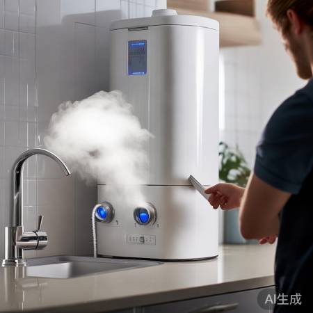 调节热水器,观察水温效果