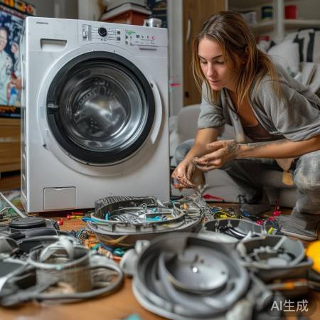 洗衣机三洋换皮带滚筒维修教程