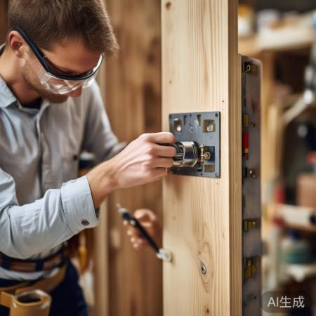 安装锁体，螺丝固定