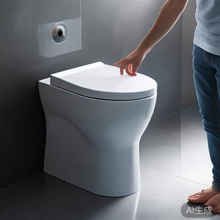 智能马桶一键开启,自洁卫生。