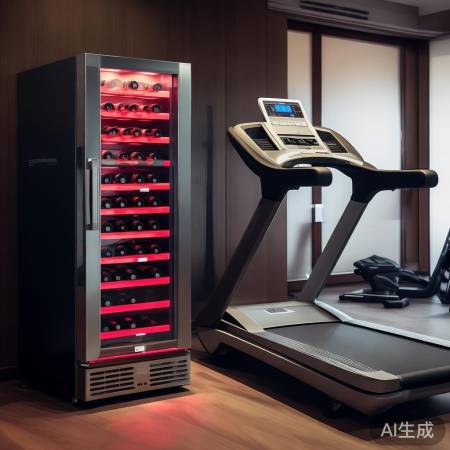 好家金盾智能酒柜预约中心详述㊤红酒柜与跑步机完美搭配，打造家居健身新风尚