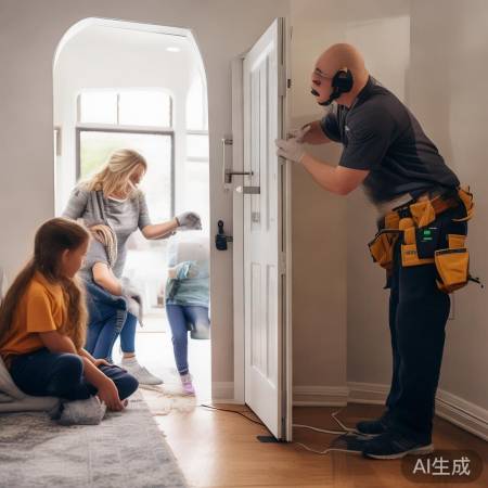 安装智能锁，注意安全勿让小孩靠