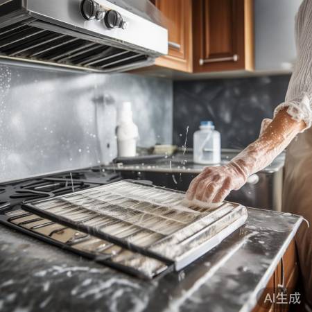 清洁油烟机，清洗过滤网