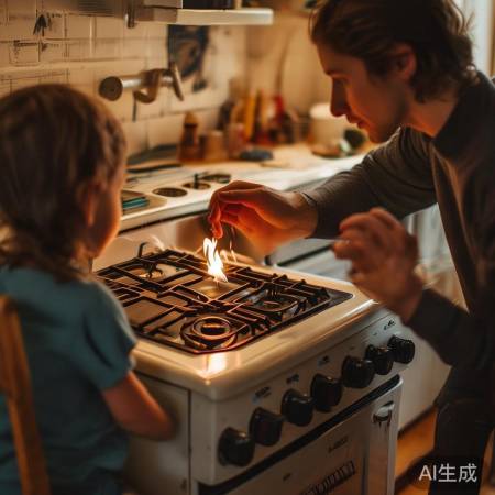 燃气灶点火方法多样，注意安全。